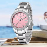 Women Watches Fashion Simple Silver Stainless Steel Ladies Watch Waterproof Quarzt Wristwatch Diamond Watch Girlfriend Gift