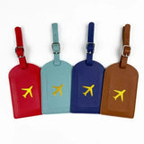 Stamped leather luggage tag | Engraved leather bag tag | Personalized leather travel tag | Genuine leather suitcase tag | Elegant leather luggage label | Leather luggage tag with buckle | Leather ID tag for suitcase | Luxury leather baggage tag | Leather name tag for luggage | Leather travel tag with ID window