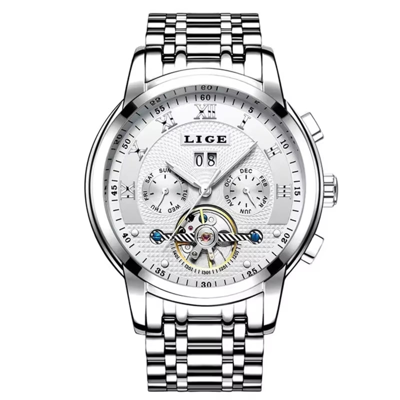 Mens Watches Fashion Top Brand Luxury Business Automatic Mechanical Watch Men Casual Waterproof Watch Relogio Masculino+Box
