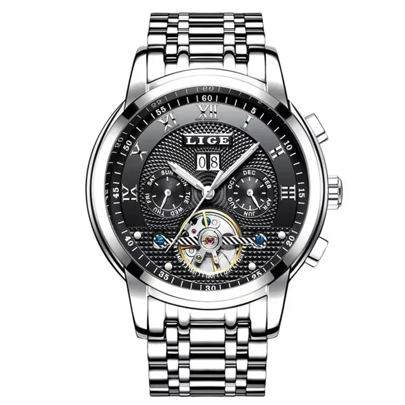 Mens Watches Fashion Top Brand Luxury Business Automatic Mechanical Watch Men Casual Waterproof Watch Relogio Masculino+Box