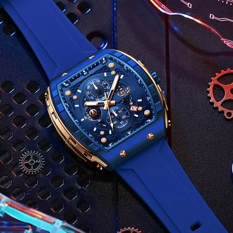 Top Brand Men'S Watches Luxury Square Quartz Wristwatch Waterproof Luminous Chronograph Watch for Men Date Clock