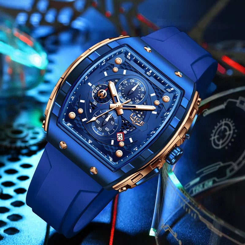 Top Brand Men'S Watches Luxury Square Quartz Wristwatch Waterproof Luminous Chronograph Watch for Men Date Clock