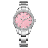 Women Watches Fashion Simple Silver Stainless Steel Ladies Watch Waterproof Quarzt Wristwatch Diamond Watch Girlfriend Gift