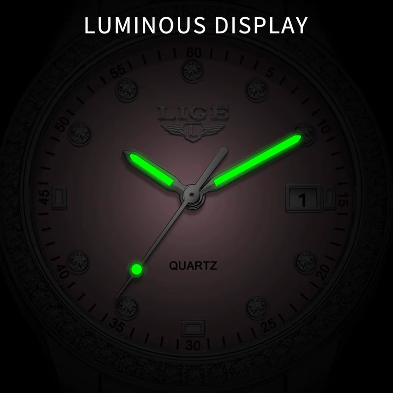 Women Watches Fashion Simple Silver Stainless Steel Ladies Watch Waterproof Quarzt Wristwatch Diamond Watch Girlfriend Gift