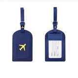 Stamped leather luggage tag | Engraved leather bag tag | Personalized leather travel tag | Genuine leather suitcase tag | Elegant leather luggage label | Leather luggage tag with buckle | Leather ID tag for suitcase | Luxury leather baggage tag | Leather name tag for luggage | Leather travel tag with ID window