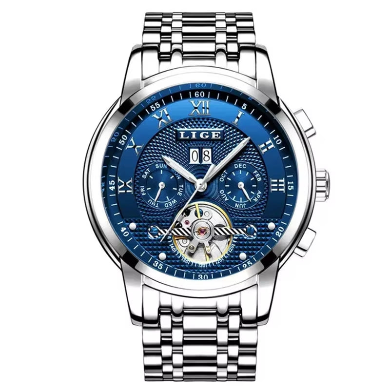 Mens Watches Fashion Top Brand Luxury Business Automatic Mechanical Watch Men Casual Waterproof Watch Relogio Masculino+Box